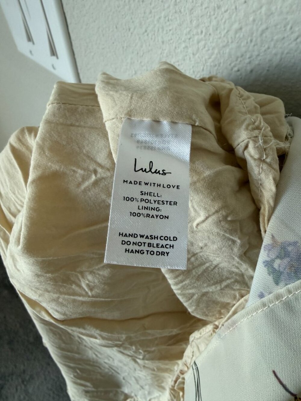Lulus Women's Started With A Kiss Beige Floral Print Tie-strap Tiered Dress S - Picture 8 of 8